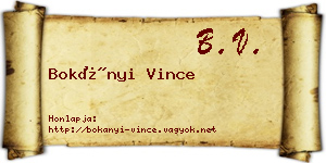 Bokányi Vince névjegykártya