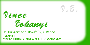 vince bokanyi business card